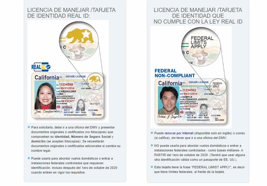 Como obtener el Real ID en DMV California